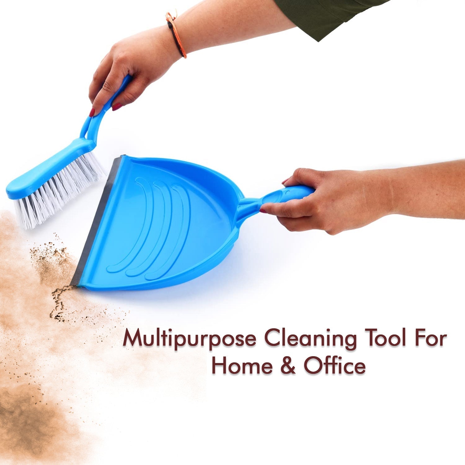 Long handle dustpan and brush for home use. Long handle dustpan and brush for home use.